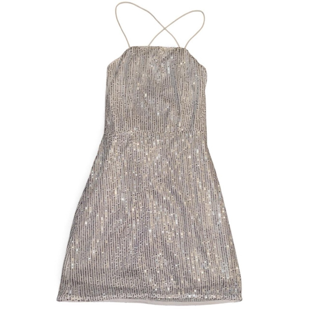 white sequin dress - size S